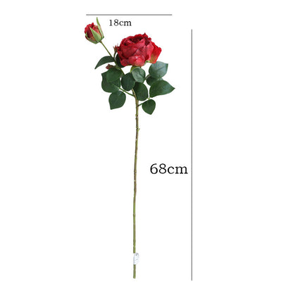 High-grade simulated single stem 2 spring roses
