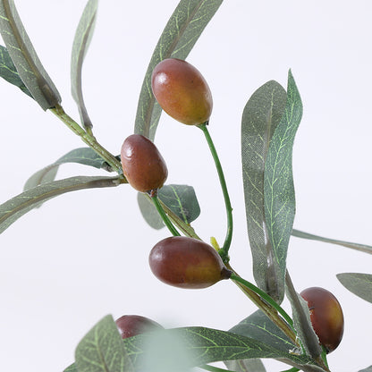 Simulated green olive branch 4 forks with fruit