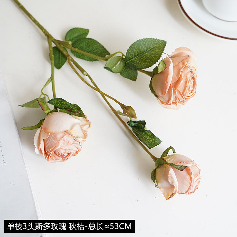 Baked edge rose artificial flower