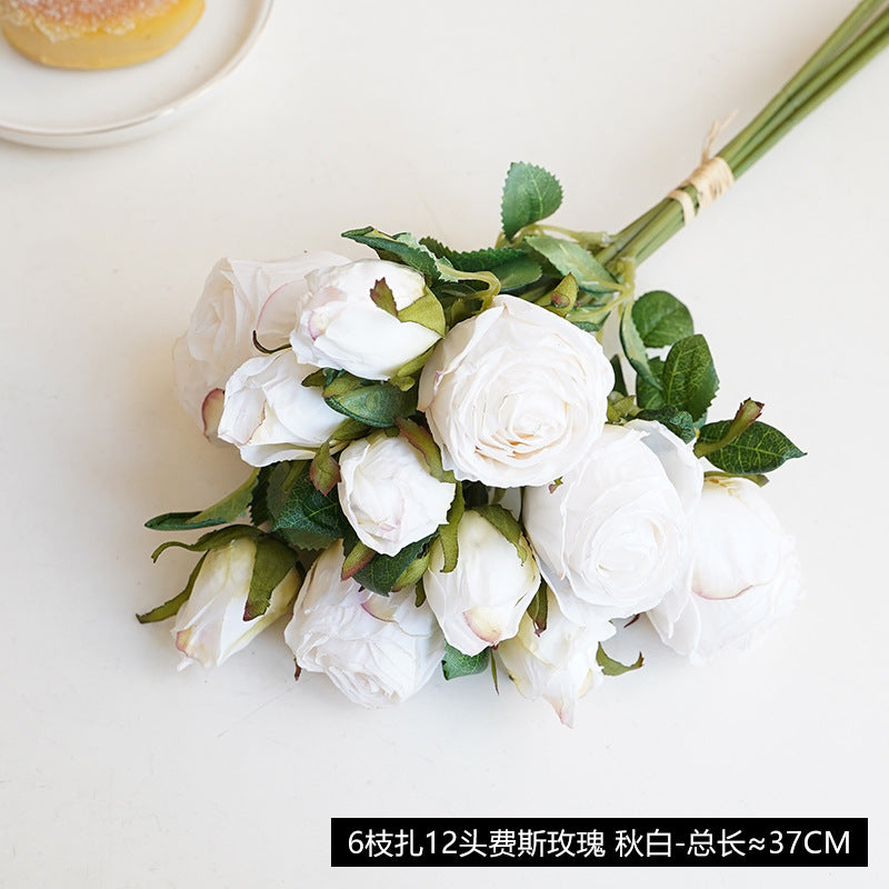 Baked edge rose artificial flower