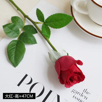 Artificial flower new style single silk fabric moisturizing rose