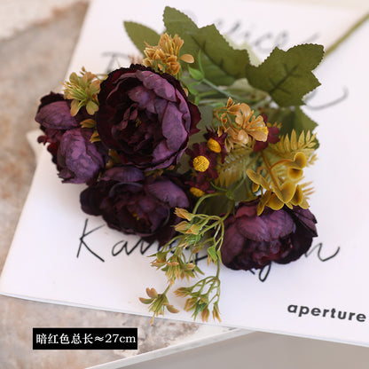 6-Pronged Silk Peony Artificial Flowers - Realistic Simulated Peonies for Home Decor, Wedding Bouquets
