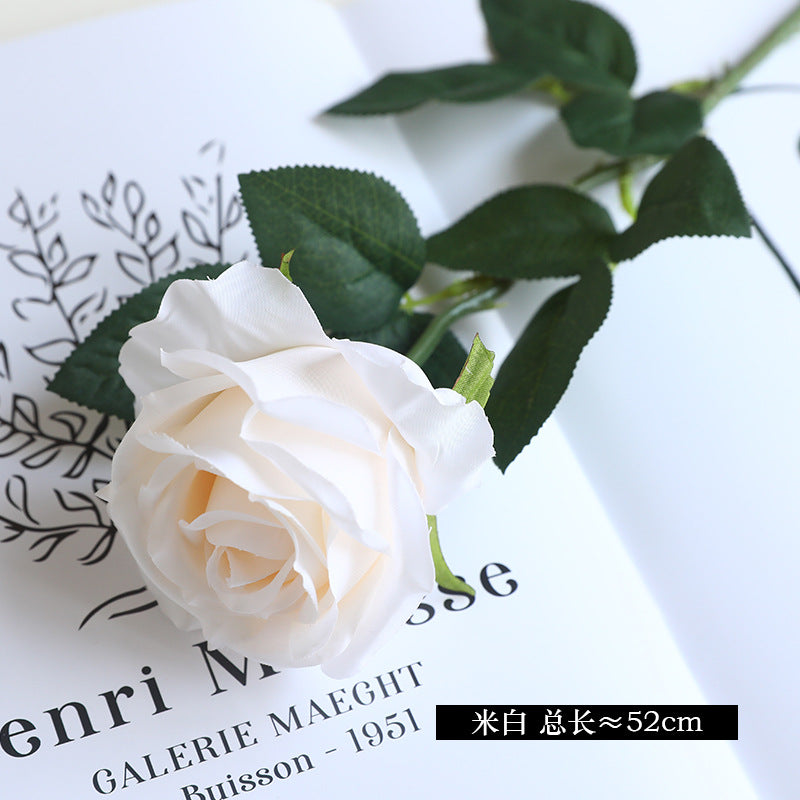 Simulation single branch silk cloth rose