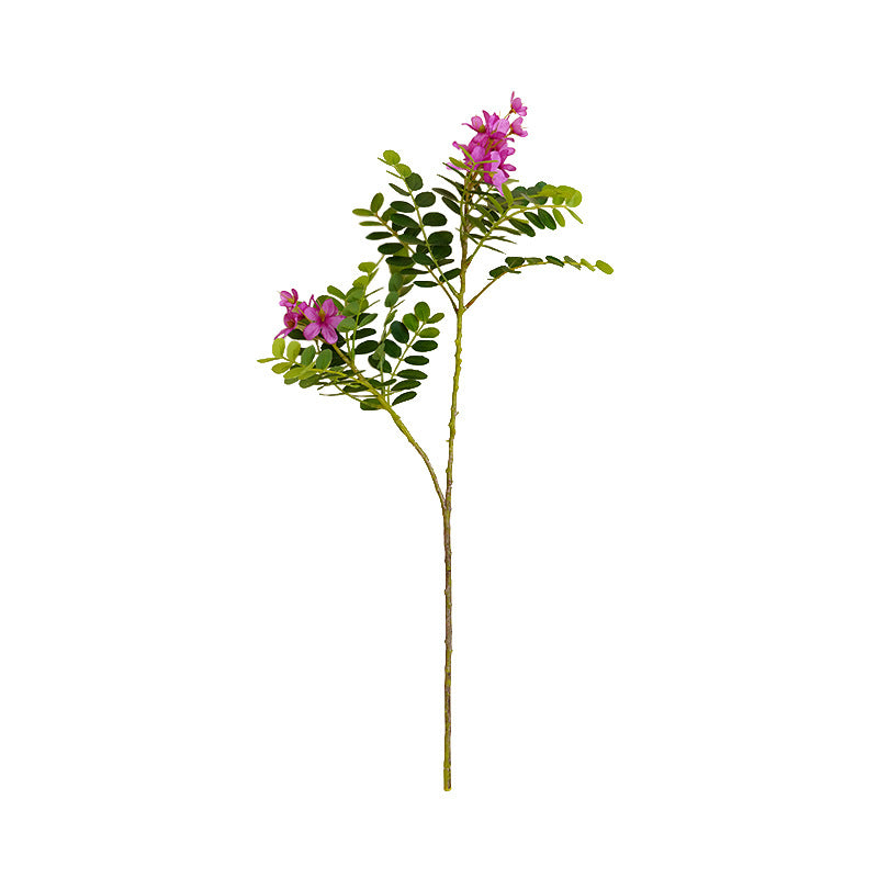Artificial Single Plant with 2 Yellow Locust Flowers - Faux Blooms for Garden-Style Decor, Home Accents