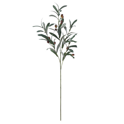 Simulated green olive branch 4 forks with fruit