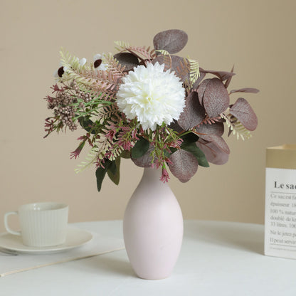Simulated Eucalyptus & Chrysanthemum Dried Flowers - Faux Greenery & Florals for Home Decor, Vase Arrangements