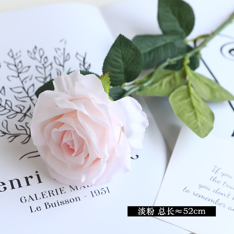Simulation single branch silk cloth rose