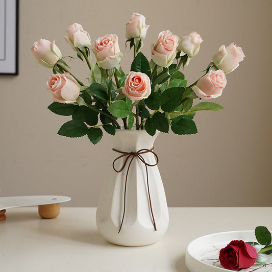 Artificial flower new style single silk fabric moisturizing rose