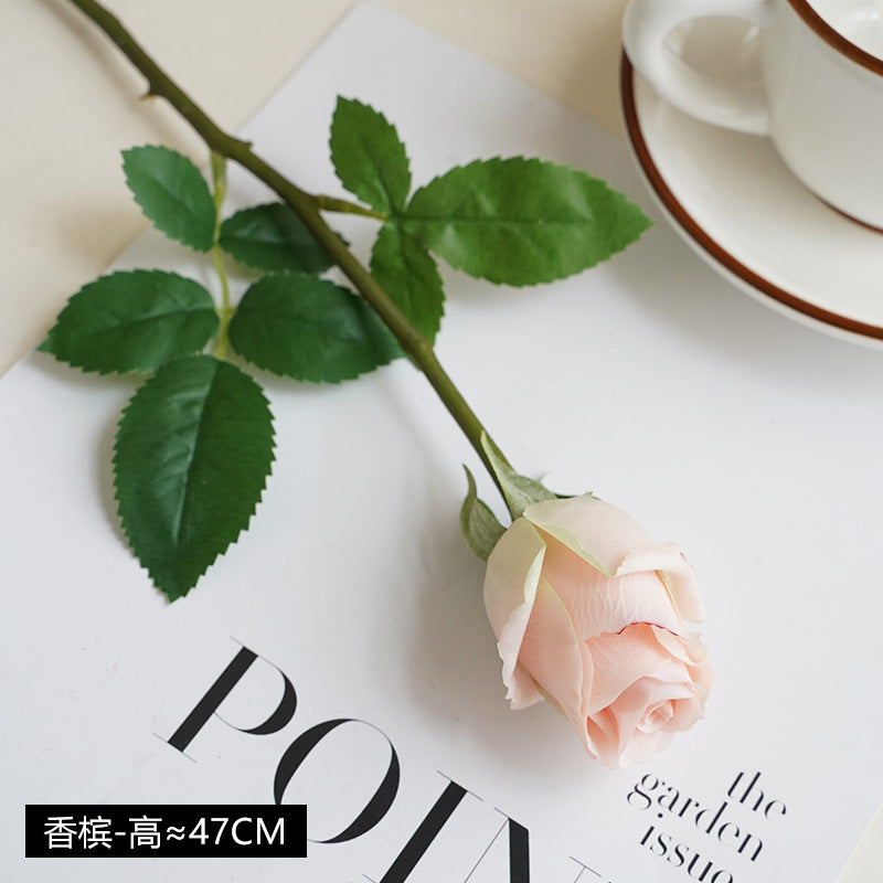Artificial flower new style single silk fabric moisturizing rose