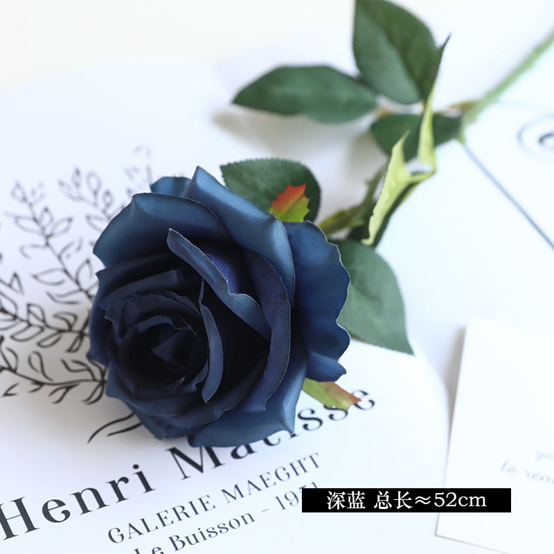 Simulation single branch silk cloth rose