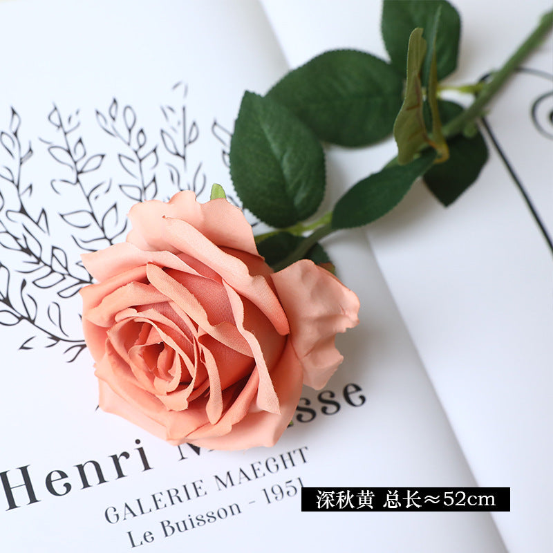 Simulation single branch silk cloth rose
