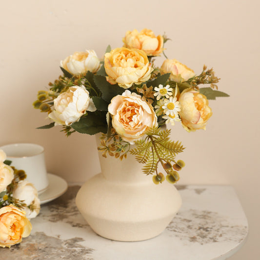 6-Pronged Silk Peony Artificial Flowers - Realistic Simulated Peonies for Home Decor, Wedding Bouquets