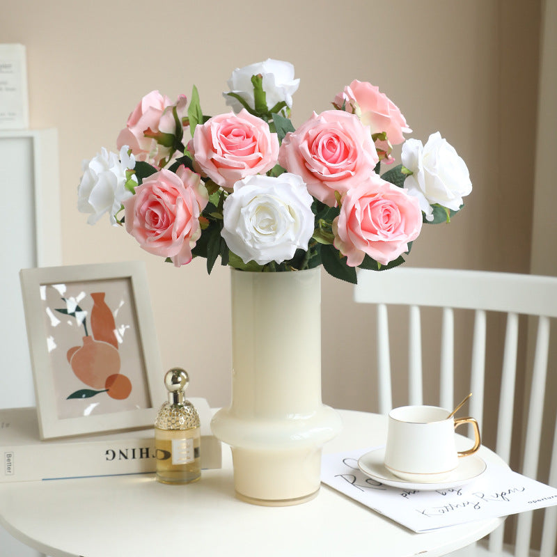 Simulation single branch silk cloth rose