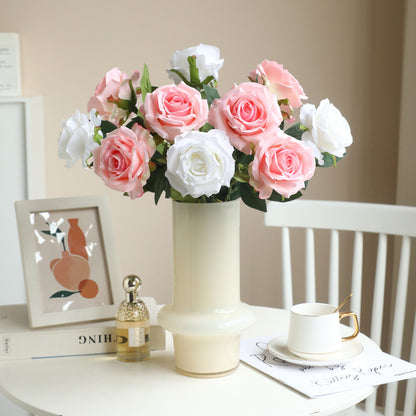 Simulation single branch silk cloth rose