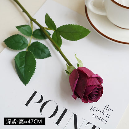 Artificial flower new style single silk fabric moisturizing rose