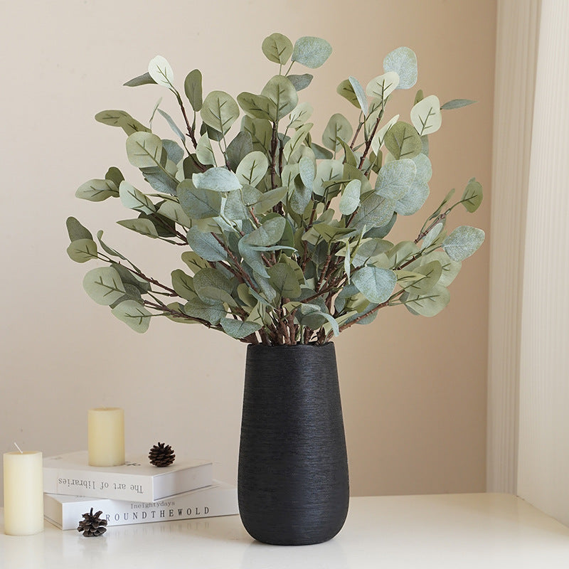 Paper Pulp Artificial Eucalyptus Leaves - Simulated Money Leaf Faux Greenery for Home Decor, Vase Arrangements