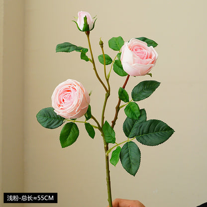 ins fresh simulated rose single branch 3 head feel moisturizing rose