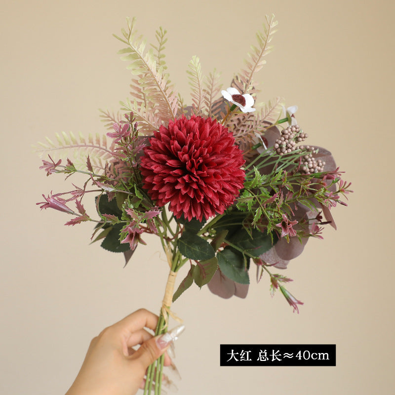 Simulated Eucalyptus & Chrysanthemum Dried Flowers - Faux Greenery & Florals for Home Decor, Vase Arrangements