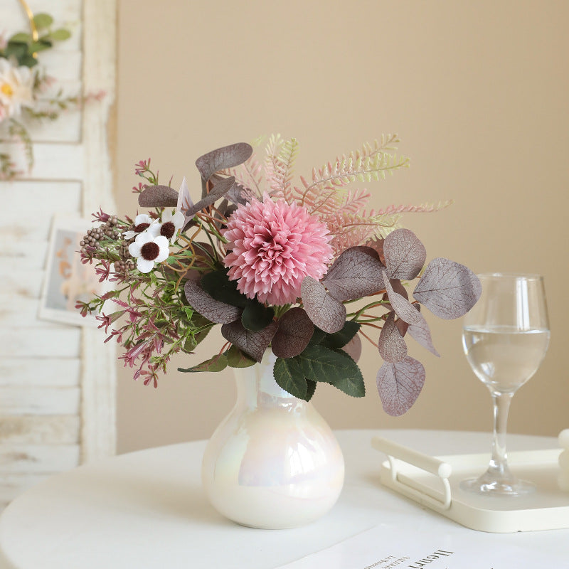 Simulated Eucalyptus & Chrysanthemum Dried Flowers - Faux Greenery & Florals for Home Decor, Vase Arrangements
