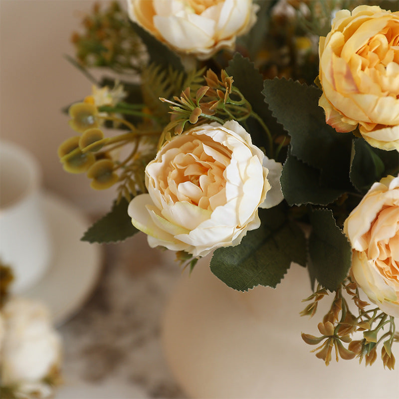 6-Pronged Silk Peony Artificial Flowers - Realistic Simulated Peonies for Home Decor, Wedding Bouquets