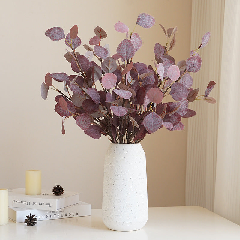 Paper Pulp Artificial Eucalyptus Leaves - Simulated Money Leaf Faux Greenery for Home Decor, Vase Arrangements