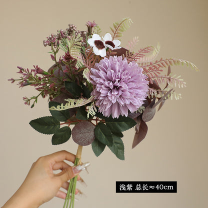 Simulated Eucalyptus & Chrysanthemum Dried Flowers - Faux Greenery & Florals for Home Decor, Vase Arrangements