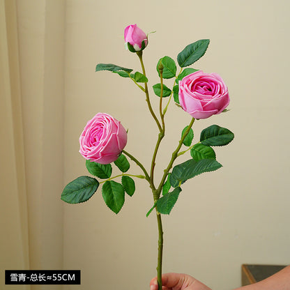 ins fresh simulated rose single branch 3 head feel moisturizing rose