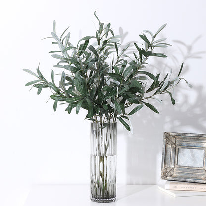 Simulated green olive branch 4 forks with fruit